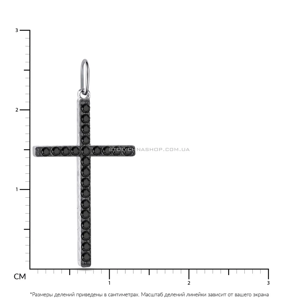 Серебряный подвес-крестик с фианитами  (арт. 7503/2400ч)