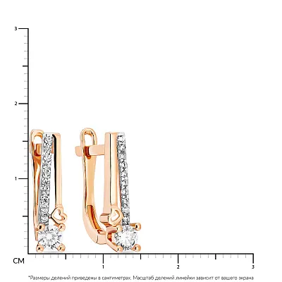 Сережки золоті з фіанітами (арт. 107752)