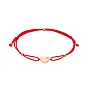 Браслет «Серце» з червоною ниткою з золотими вставками (арт. 340005к)