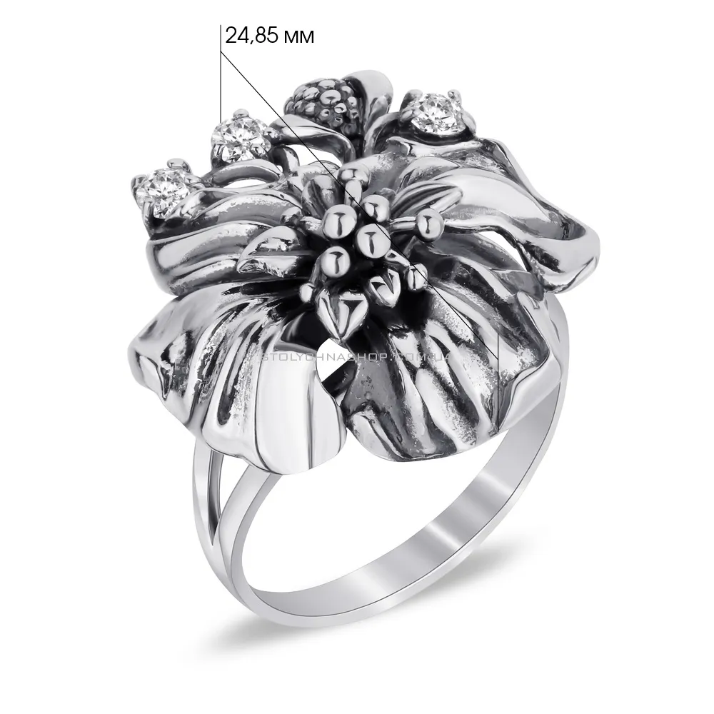 Кольцо серебряное «Цветок» с фианитами (арт. 7901/2113970) - 2 - цена