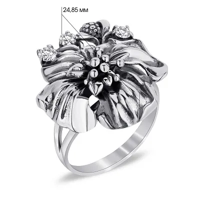 Кольцо серебряное «Цветок» с фианитами (арт. 7901/2113970)