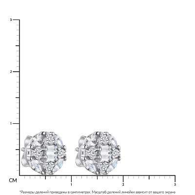 Сережки-пусети зі срібла з розсипом каміння  (арт. 7518/6159)