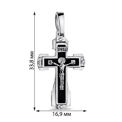 Хрестик зі срібла з емаллю (арт. 7504/2-1168.0.2)