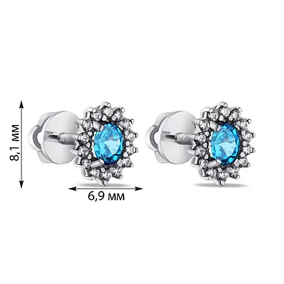 Серьги пусеты из серебра (арт. 7518/750/1аг)