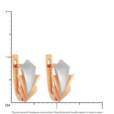 Золоті сережки в комбінованому кольорі металу (арт. 106850кб)