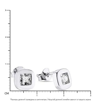 Срібні сережки пусети з фіанітами (арт. 7518/5393)