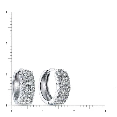 Срібні сережки у формі кілець з фіанітами (арт. 7502/3193)
