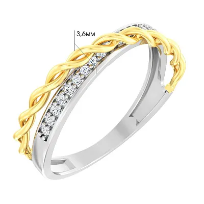 Золотое кольцо с бриллиантами  (арт. К011419005бж)