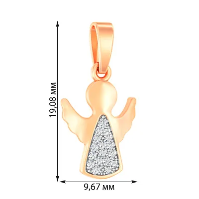 Золотий підвіс "Янгол" з фіанітами (арт. 440658)