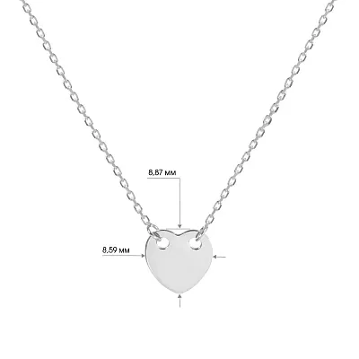 Колье «Сердечко» из серебра с ониксом (арт. 7507/1012о)
