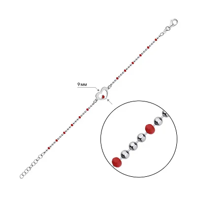 Дитячий браслет зі срібла з емаллю (арт. 7509/3617ек)