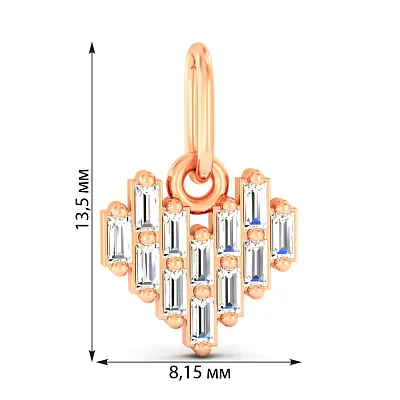 Золотий кулон Сердечко з фіанітами (арт. 441315)