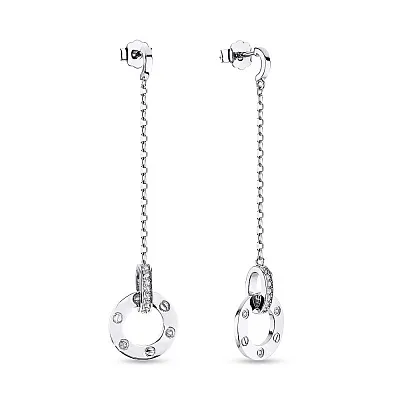 Сережки-пусети зі срібла з фіанітами Trendy Style (арт. 7518/5516)