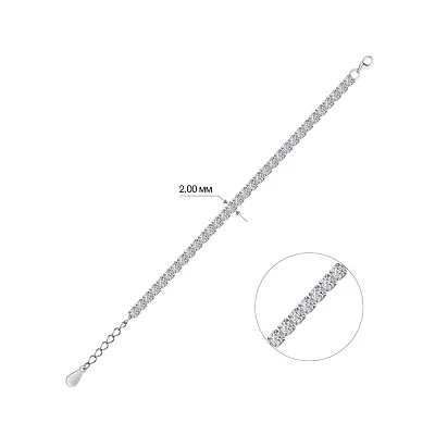 Срібний браслет з круглими альпінітами  (арт. 7509/1218/1а)