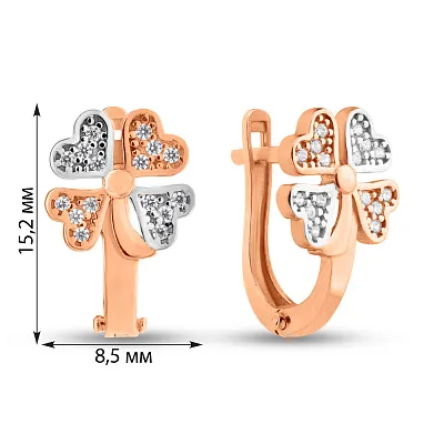 Дитячі сережки з червоного і білого золота (арт. 1091451кб)