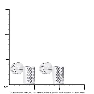 Сережки-пусети зі срібла з розсипом фіанітів (арт. 7518/1-0412.0.2)