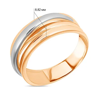 Золотое кольцо в комбинированном цвете металла (арт. 155040кб)