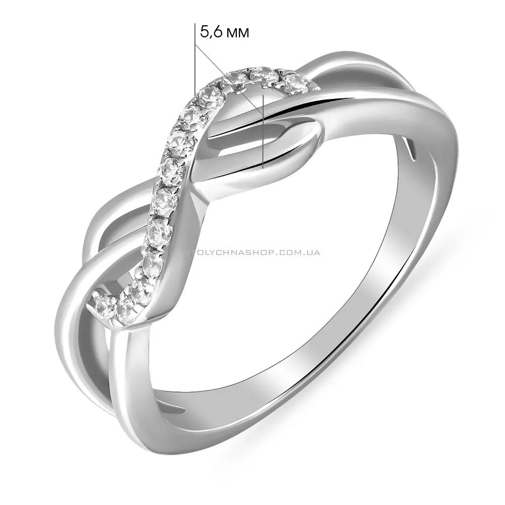 Серебряное кольцо «Бесконечность» с фианитами (арт. 7501/4835)