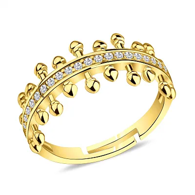 Кольцо серебряное Trendy Style с фианитами и с желтым родированием  (арт. 7501/5756ж)