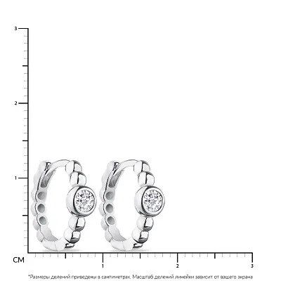 Серьги-кольца серебряные с фианитами  (арт. 7502/4733/10)