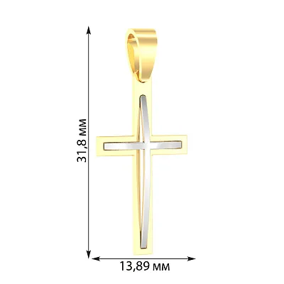 Золота підвіска-хрестик (арт. 440538ж)