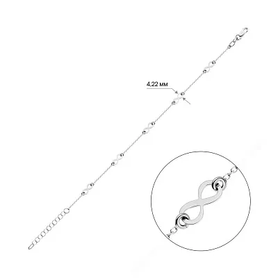 Браслет &quot;Бесконечность&quot; из белого золота (арт. 325428б)