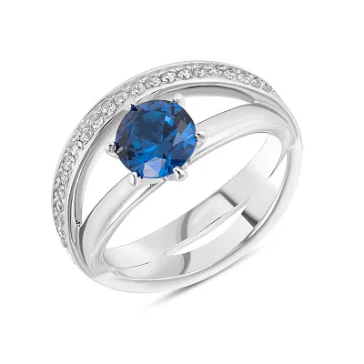 Кольцо серебряное с синим альпинитом  (арт. 7501/4827ас)