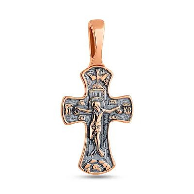 Золотий православний хрестик з розп'яттям (арт. 501042ч)