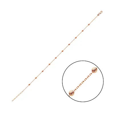 Золотой браслет на ногу с шариками (арт. 323582н)