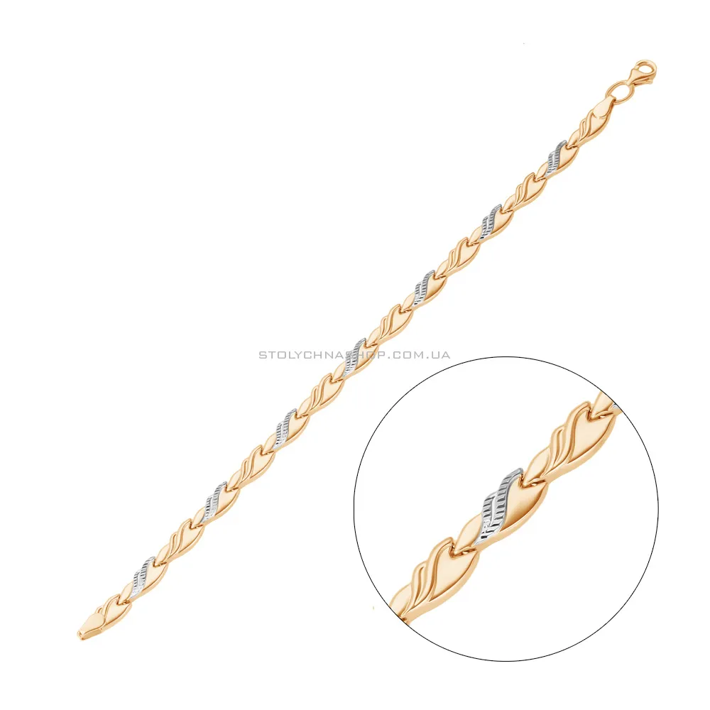 Золотий браслет в комбінованому кольорі металу (арт. 327042р) - цена
