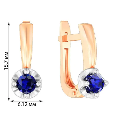 Золоті сережки з сапфірами (арт. 111080Пс)