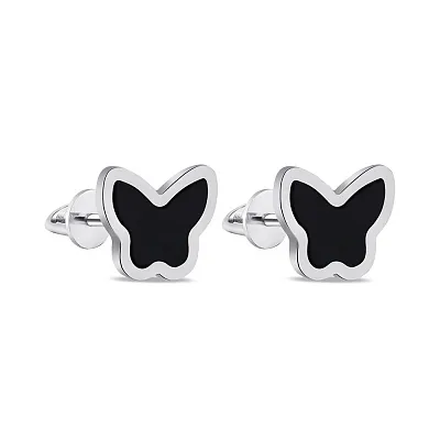 Срібні сережки-пусети Метелики (арт. 7518/660ечсю)