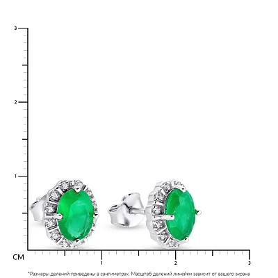 Сережки-пусети зі срібла з зеленими фіанітами (арт. 7518/5387цз)