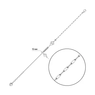 Браслет срібний Клевер з фіанітами (арт. 7509/4117)