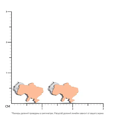 Сережки-пусети зі срібла з золотими накладками  (арт. 7218/485сп)