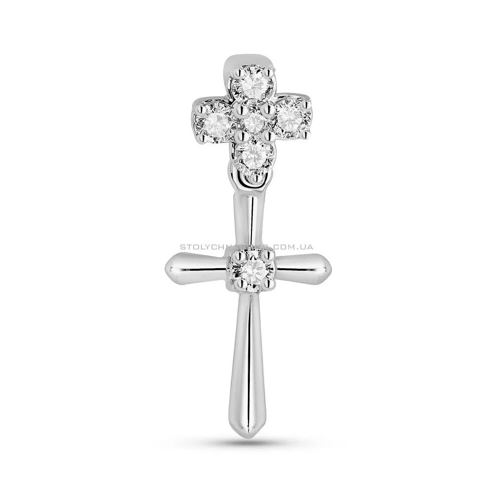 Золотой крестик с бриллиантами (арт. П341457б) - цена