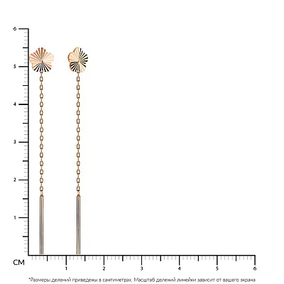 Серьги-цепочки из красного золота (арт. 106247)