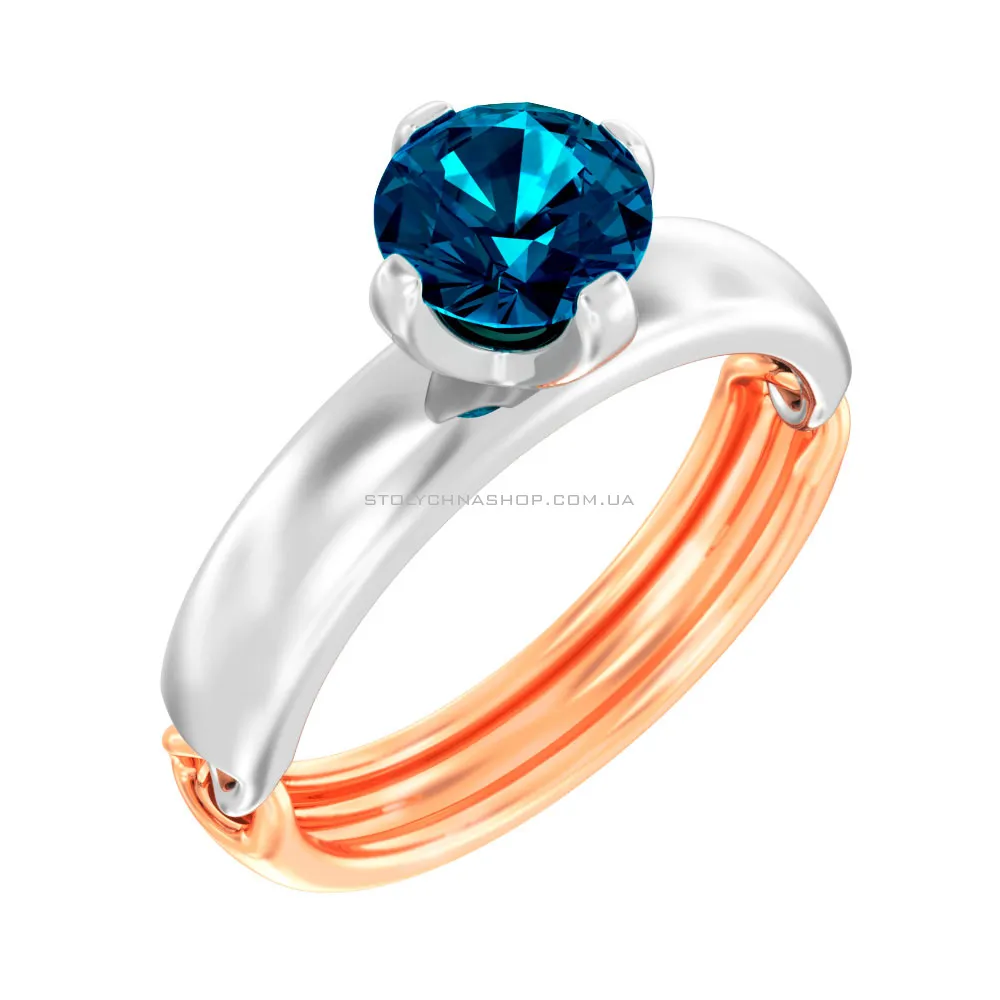 Золотое кольцо с топазом Blue Ocean (арт. 140558Пл) - цена