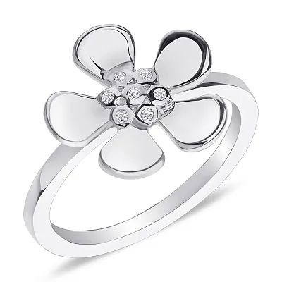 Серебряное кольцо «Цветок» с фианитами (арт. 7501/4136)