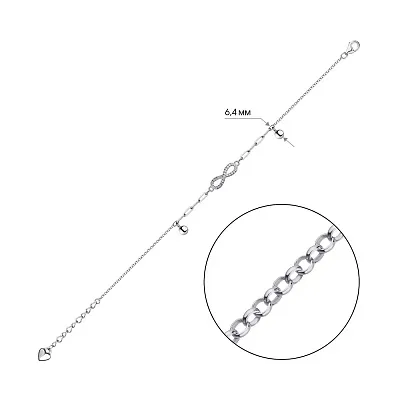 Серебряный браслет &quot;Бесконечность&quot; (арт. 7509/3796)