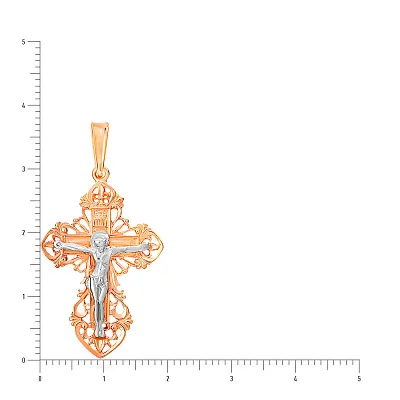 Золотой нательный крестик с распятием  (арт. 501345)