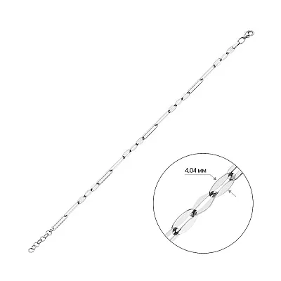 Браслет золотий "Ланки" в білому кольорі металу (арт. 325076б)