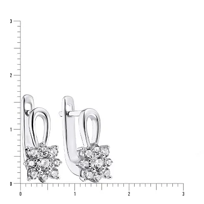 Срібні сережки «Квіти» з фіанітами (арт. 7502/3594)