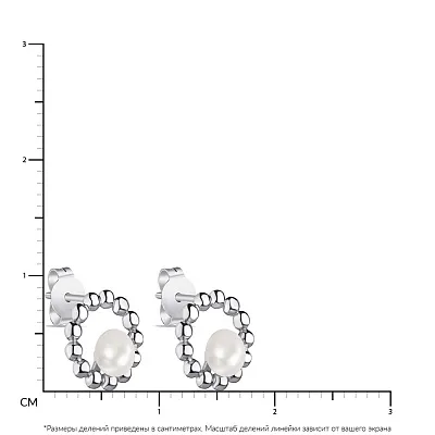 Сережки-пусети з перлами зі срібла (арт. 7518/5765жб)