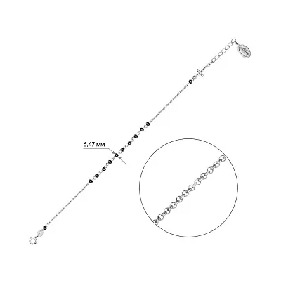 Серебряный браслет с черными фианитами (арт. 7509/649ч)