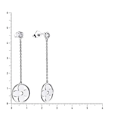 Срібні сережки з підвісками і фіанітами (арт. 7518/5125)