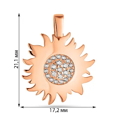 Золотий підвіс "Сонце" з розсипом фіанітів  (арт. 424614)