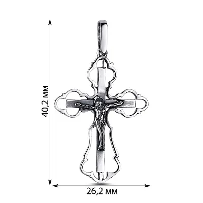 Срібний натільний хрестик "Розп'яття" (арт. 7904/3201-ч)