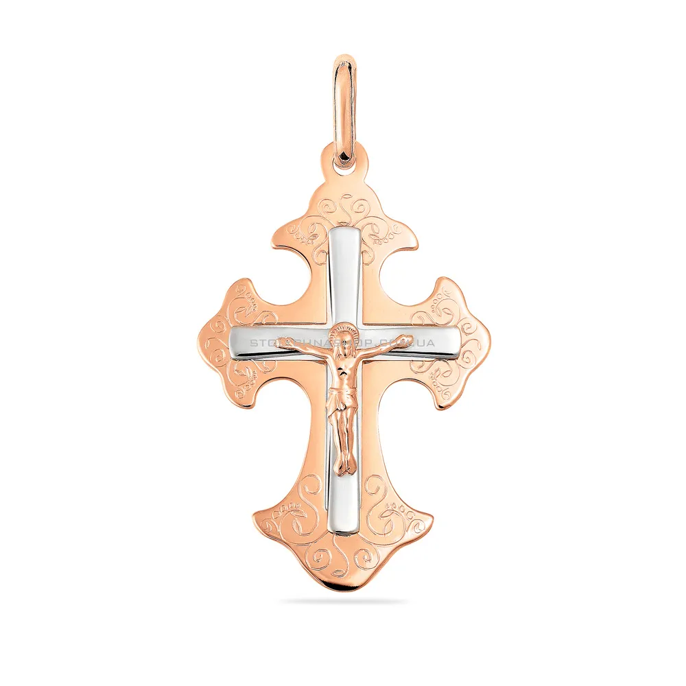 Золотой нательный крестик с распятием  (арт. 501610р)