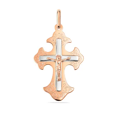 Золотой нательный крестик с распятием  (арт. 501610р)